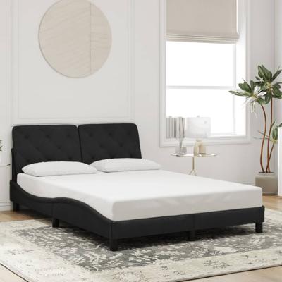 Bedframe zonder matras 140x200 cm fluweel zwart