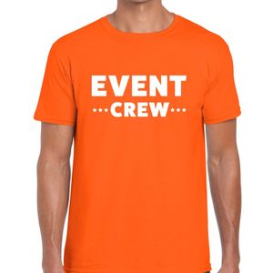 Event crew / personeel tekst t-shirt oranje heren