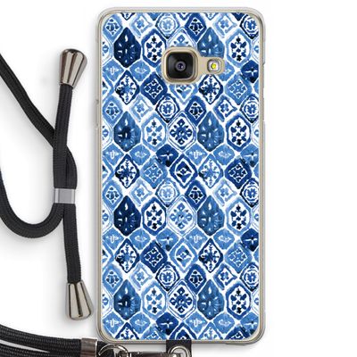 Blauw motief: Samsung Galaxy A3 (2016) Transparant Hoesje met koord