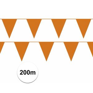 Oranje vlaggenlijnen pakket 200 meter