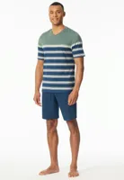 Heren shortama - Beige streep