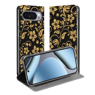 Bookcase Google Pixel 10 Pro Gouden Bloemen