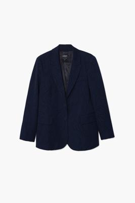 Geborduurde bloemenblazer - BLUE - M