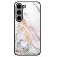 Samsung Galaxy S23 glazen hardcase - Parelmoer marmer