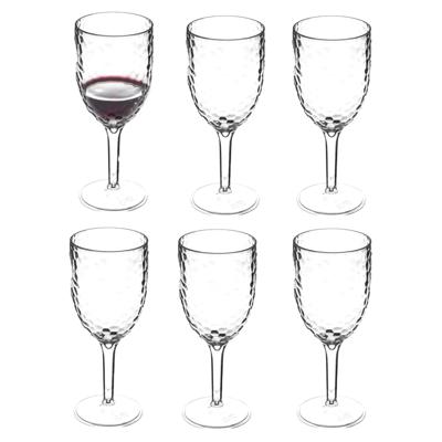 Wijnglazen van onbreekbaar kunststof - 6x - 345 ml - transparant - Outdoor gebruik