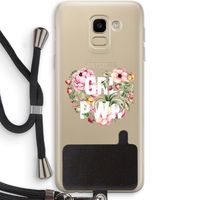 GRL PWR Flower: Samsung Galaxy J6 (2018) Transparant Hoesje met koord