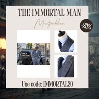 Maatpak Voor Heren | 3-delig Pak | Grijs/blauw Overcheck Twill | Johnny Dogs | Peaky Blinders | Peaky Blinders