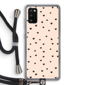 Kleine kattenkopjes: Samsung Galaxy A41 Transparant Hoesje met koord