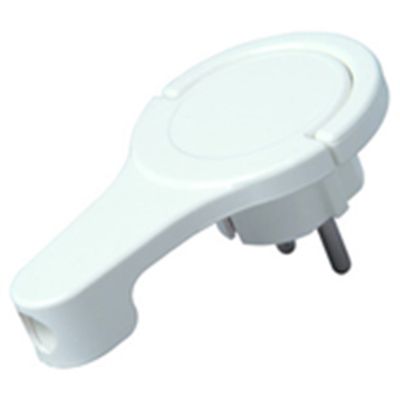 Kopp stekker extra plat (8mm) haaks IP20 arctic wit