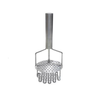 Aardappelstamper/pureestamper - Dubbele tool - zilver - rvs metaal - keuken gerei - 25 cm