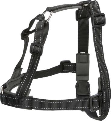 Trixie Lead'N'Walk Soft Tuig Zwart - Hondenharnas - M-L 55-90/25 Cm