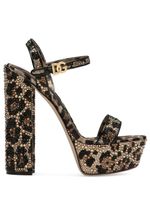 Dolce & Gabbana 105mm leopard-print platform sandals - Marron - thumbnail