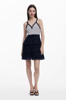 Jurk met geplisseerde rok - BLUE - S