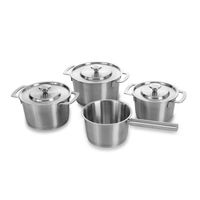 COMBEKK Sous-Chef 4-delige RVS Pannenset - gerecycled aluminium