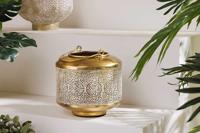 Decoratieve lantaarn ORIENT 20cm goud metaal met patina handgemaakte lantaarn - 43825 - thumbnail