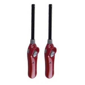 Set van 2x stuks BBQ aanstekers navulbaar rood 26 cm - Aansteker bbq