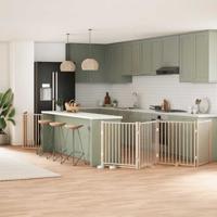 VidaXL Hondenhek inklapbaar met deur 10 panelen 800 cm populierenhout