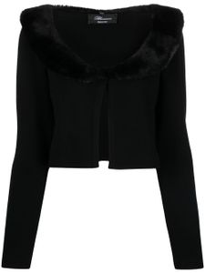 Blumarine cardigan crop à col oversize - Noir