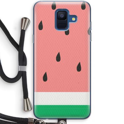 Watermeloen: Samsung Galaxy A6 (2018) Transparant Hoesje met koord