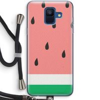 Watermeloen: Samsung Galaxy A6 (2018) Transparant Hoesje met koord