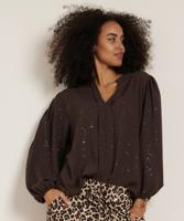 glitter top met v-hals