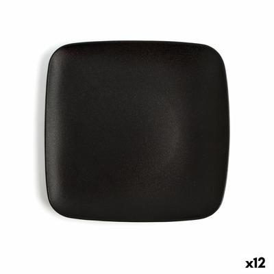 Dinerbord Ariane Antracita Vierkant Zwart Keramisch 20 cm (12 Stuks)