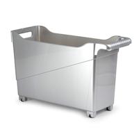 Plasticforte Trolley - zilverkleurig - L45 x B17 x H29cm - opberger op wieltjes