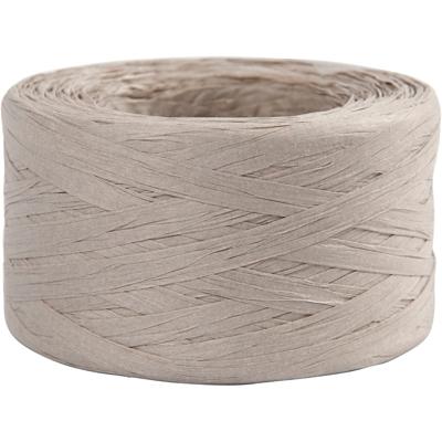 Creativ Company Papier raffia garen, b: 7-8 mm, lichtgrijs, 100 m/ 1 rol