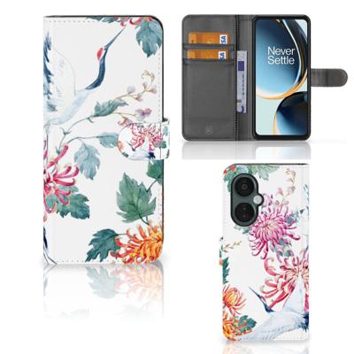 OnePlus Nord CE 3 Lite | Telefoonhoesje | Met pasjeshouder | Bird Flowers