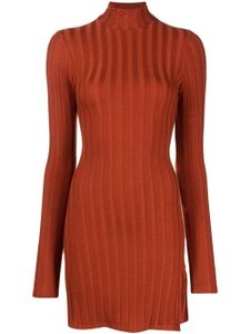 Reformation robe courte en maille Libra à manches longues - Orange