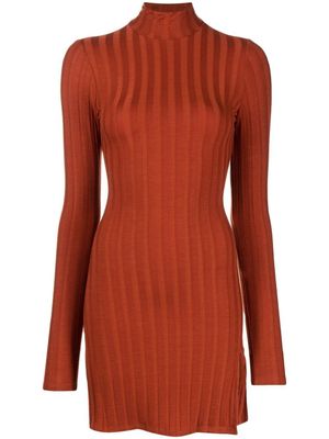 Reformation robe courte en maille Libra à manches longues - Orange