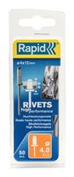 Rapid blindklinknagel alu + drill 4.0x12mm (50st)