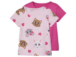 lupilu 2 kinder T-shirts (roze/roze, 110/116)