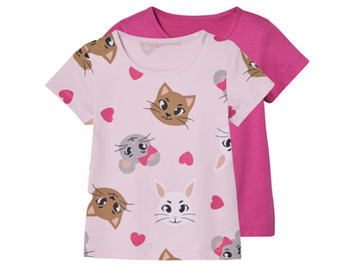 lupilu 2 kinder T-shirts (roze/roze, 98/104)