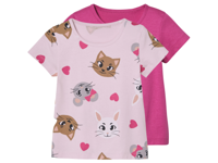lupilu 2 kinder T-shirts (roze/roze, 110/116)