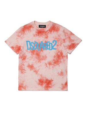 DSQUARED2 KIDS t-shirt en coton à imprimé tie dye - Rouge