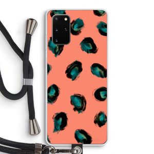 Pink Cheetah: Samsung Galaxy S20 Plus Transparant Hoesje met koord