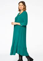 Yoek Jurk ruches | Groen | Maat 50/52