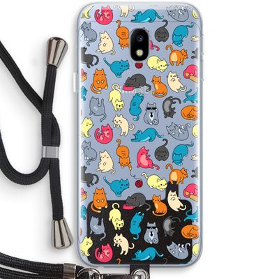 Kleurrijke katten: Samsung Galaxy J3 (2017) Transparant Hoesje met koord