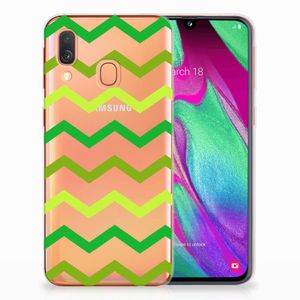 Samsung Galaxy A40 TPU bumper Zigzag Groen