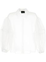 Cynthia Rowley sheer organza shirt - Blanc - thumbnail