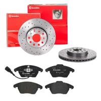 Remmenset, remschijf BREMBO, Remschijftype: Geperforeerd / Geventileerd, Inbouwplaats: Vooras, u.a. für Seat, VW, Skoda, Audi