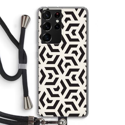 Crazy pattern: Samsung Galaxy S21 Ultra Transparant Hoesje met koord