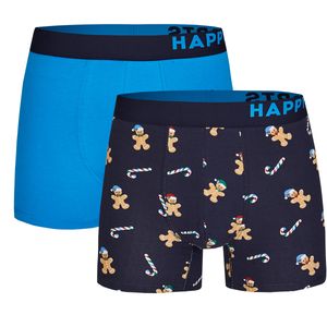 Happy Shorts Happy Shorts 2-Pack Kerst Boxershorts Heren Gingerbread Man