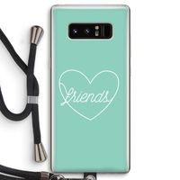 Friends heart pastel: Samsung Galaxy Note 8 Transparant Hoesje met koord