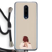 I drink wine: OnePlus 7 Pro Transparant Hoesje met koord