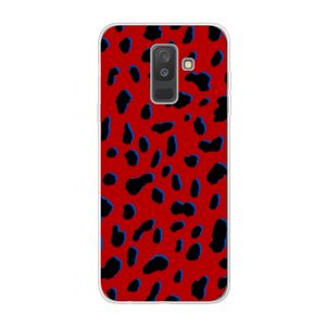 Red Leopard: Samsung Galaxy A6 Plus (2018) Transparant Hoesje