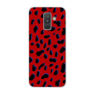 Red Leopard: Samsung Galaxy A6 Plus (2018) Transparant Hoesje