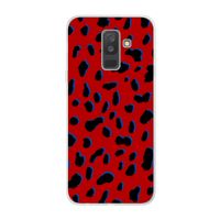 Red Leopard: Samsung Galaxy A6 Plus (2018) Transparant Hoesje