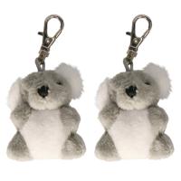 2x Pluche Koala knuffel sleutelhangers 6 cm